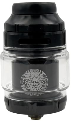 Zeus X RTA Atomizzatore(senza logo), sigaretta elettronica 316 in acciaio inox 25mm diametro Vape DIY Tank con bobine prefabbricate per 510 thread box Mod Vaper Kit -No Nicotine (Nero)
