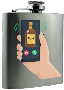 Hip-ds23-rumcallingrg Flasque pour amateurs de rhum avec imprimé en couleur Motif graphique de smartphone