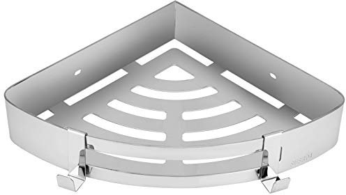 Aladeno Portaoggetti per Doccia ad Angolo, Mensola organizer per Angolo per Doccia Triangolare a Parete, Portaoggetti per Doccia in Acciaio Inossidabile per Bagno, WC, Dormitorio
