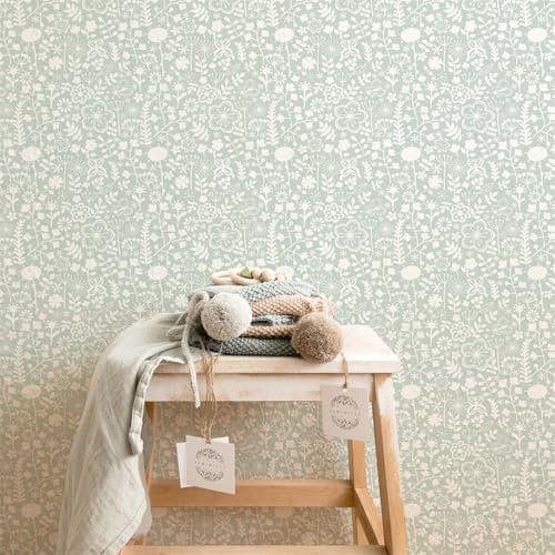 Selbstklebende Tapete Beige Mintgrün Strukturtapete Wandtattoo Schlafzimmer Tapete Selbstklebend Vliestapete Wallpaper for Living Room Tapeten Leicht zu Entfernen Wandschutzfolie 38.6x100.6cm