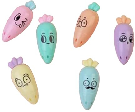 Semester 6-delad mini-textmarker-set för skolan – multifunktionellt textmarker-set med bekväm