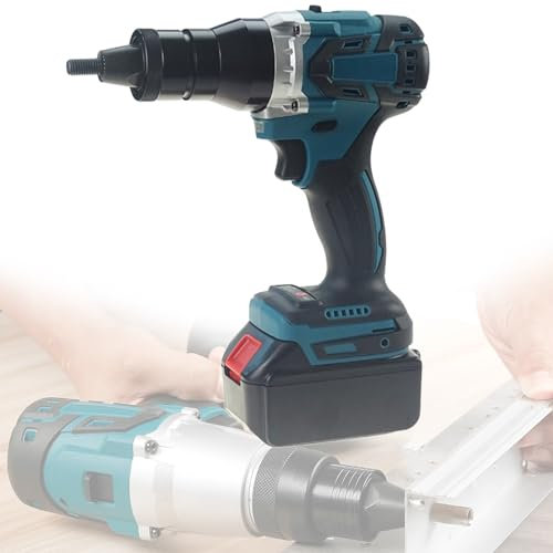 Herramienta para Remachar Tuercas inalámbrica, Kit Profesional para Remachar Tuercas Automáticas Eléctricas de 26 V con M3/M4/M5/M6/M8/M10/M12, para Tuercas Remachables de Aluminio y Hierro