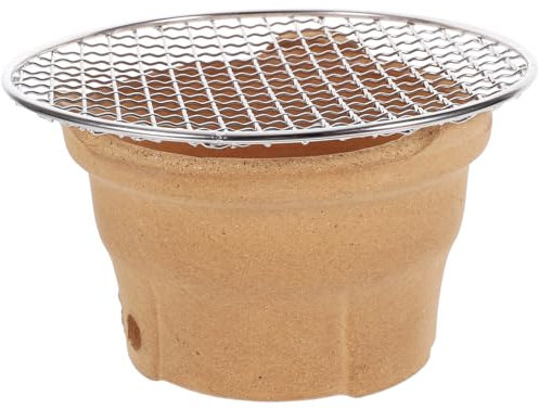 Parrilla de carbón Konro de estilo japonés, portátil, mini parrilla de barbacoa con placa de cerámica para uso en interiores y exteriores