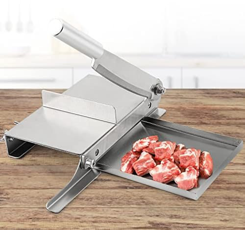 YJKKZQLB Stainless Steel Guillotine Commercial Chicken Duck Fish Slicer, Beef Frozen Small Cutter, Manual Meat Slicer Meat Bone Cutter Machine for Meat/Frozen/Fish/Steak