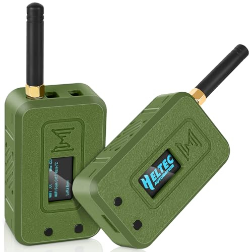 Lot de 2 modules ESP32 LoRa V3 avec antenne 868 MHz + batterie 3000 mAh + étui intégré WLAN Blue Tooth SX1262 CP2102 Écran OLED de 0,96 type C pour AR Duino Lora Meshtastic IOT (N35, vert)