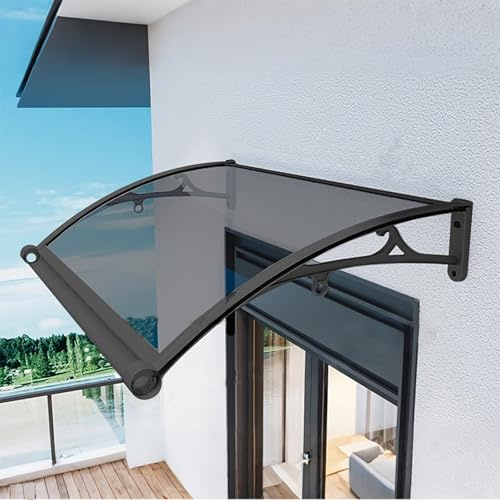 ZENSTYW Marquesina para Puertas De Entrada De Aluminio,Toldo Cubierta De Jardín,Marquesinas De Exterior De Policarbonato,Toldo para Ventana,Protección Solar Y UV(W60*120cm/23.6 * 47.2in)