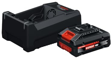 Bosch EXPERT 18V System Starter set: batteria a prestazioni elevate EXBA18V-40 in combinazione con caricabatteria rapido GAL 12V/18-80 (fino a 2.000 W di potenza massima)