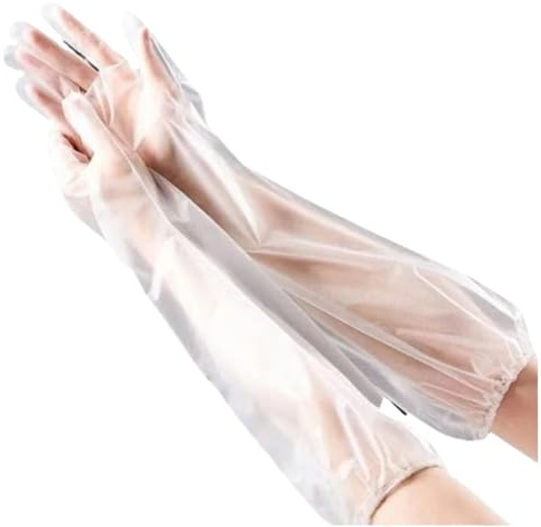 WJIAYAO Guanti per la pulizia Guanti da 30 pezzi for la protezione del braccio Cucina Pulizia della casa a lungo allungati con coulisse elastica impermeabile