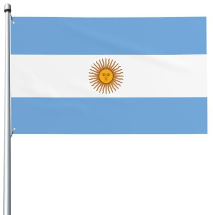 Bandiera argentina. Bandiera da giardino per esterni, 0,9 x 1,5 m, in poliestere con stampa vivida, facile da appendere per patio, feste, campeggio