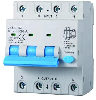 gloca Interruttore Magnetotermico Differenziale 3P+N 300mA 380V-6KA CLASSE A (40 Ampere)