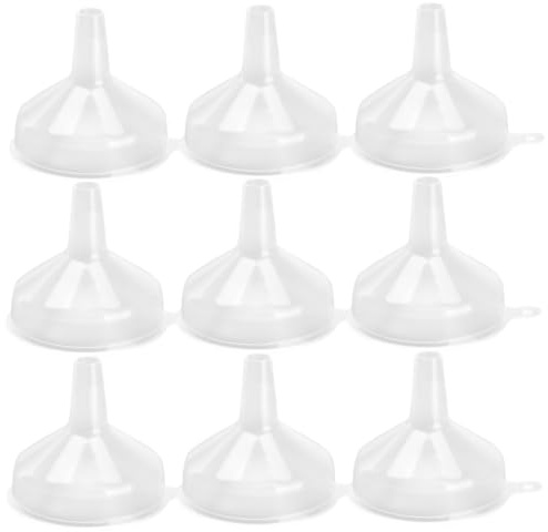 Gatuida Embudos de Plástico Transparentes Mini 50 Unidades para Transferencia de Líquidos Cosméticos Laboratorio, Embudos de Cocina Ligeros para Rellenar Botellas Pequeñas