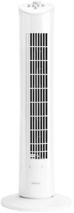 VonHaus 80 cm Ventilador de Torre Blanco, Ventilador de Pie Oscilante 70° con Temporizador de 2 Horas, 3 Velocidades, Ventilador Torre 60 W con Bandeja de Aroma para Dormitorio, Oficina, Hogar