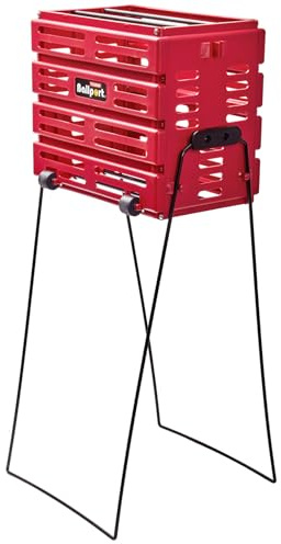 Tourna Ballport Deluxe Tennisball Hopper mit Rädern, Rot