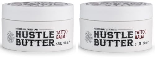 Hustle Butter Deluxe – Tattoo Butter for Before, During, and After the Tattoo Process – Soothing Lubrication – 100% Vegan Replacement for Petroleum-Based Products – 5 oz (2 Pack)