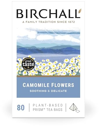 Birchall Tea Bags, Camomile Tea Gift Set, Caffeine Free Tea Bursting with Full Flavour, Perfect 80 Plant-Based Prism Tea Bags