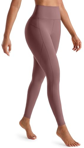 JOYSPELS Sporthose Damen Sportleggins Lang Leggings Yogahosen, Braunrot, S