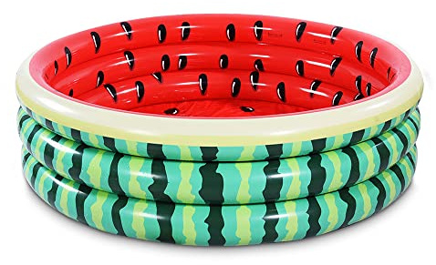 Kiddie Watermelon Baby Pool – 60”x15” Inflatable Ball Pit for Toddlers Outdoor & Baby Swimming Play for Backyard, Durable Blow-Up Design