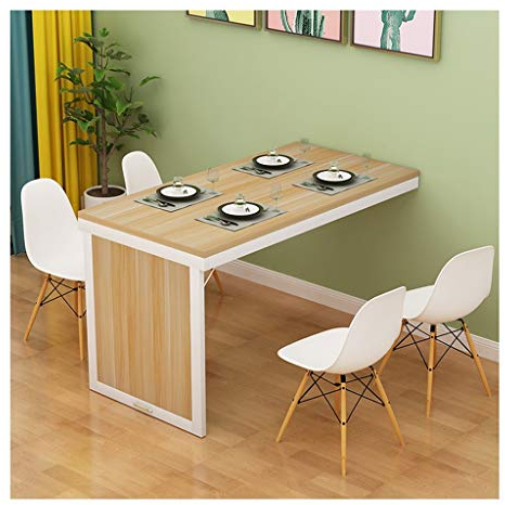 Wand- Klapptisch HUAHUA Massivholzklappbarer Wandtisch Zur Bodenmontage, Bücherregal Für Kinder Zur Wandmontage, Esstisch Für Die Küche, Einfache Installation (Color : Style 1, Size : 120x60x75cm)