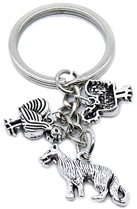 20 Stück Schlüsselanhänger Schmuck Verschlüsse Lieferanten ZB0F9M Schnauzer Hund Hund Huhn Hahn