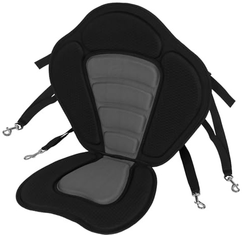 ALPIDEX SUP Sitz Kajaksitz Stand Up Paddle Board Rückenlehne verstellbar | Kajak, Paddleboard, Surfboard, gepolstert, Edelstahl Karabiner, D-Ringe, rutschfest, Sitzfläche, Wassersport