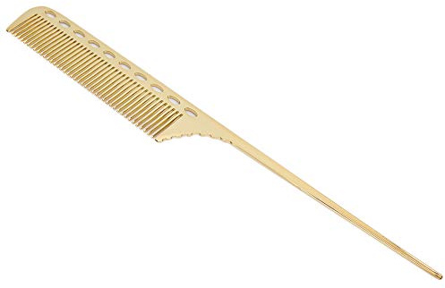 Salongråtta svans hårkam, professionell barberare aluminium metallkam, hårstyling groomingkam för män, kvinnor och barn (gyllene)