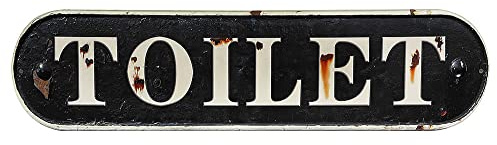 Blechschild TOILET Toilettenschild Vintage Nostalgie Dekoschild Schwarz 50x13cm