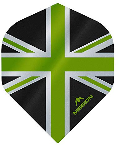 Mission Darts Alliance Nr. 2-150 Mikrometer Premium extra starke UV Union Jack Dart Flights