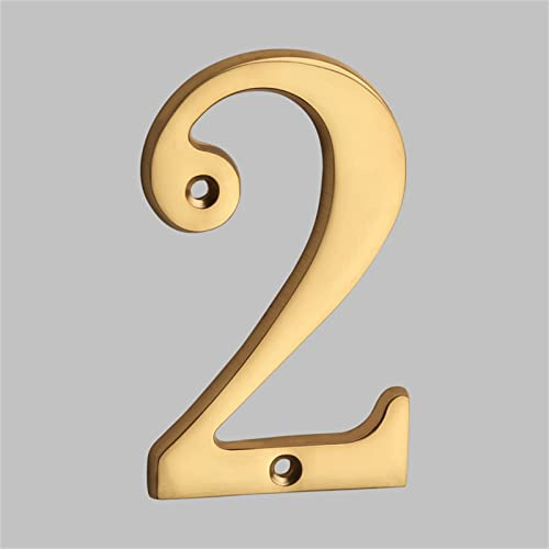 Schwimmende 3D Hausnummern Aus Massivem Messing 102mm Buchstabe Golden Moderne Nummer Wohnungs TüR Digitales Alphabet Hausbriefkasten AußEnadresse AußEn Schilder Beschilderung Schraub Montage (2)
