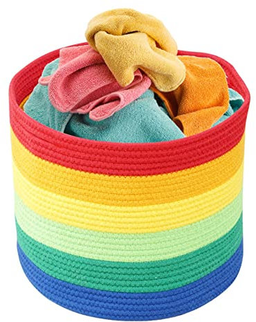 Regenbogen-Aufbewahrungskorb | Regenbogenkörbe zur Aufbewahrung | gewebter Aufbewahrungskorb für Decken, Regenbogenkorb für Kinderzimmer, Spielzimmer, Klassenzimmer