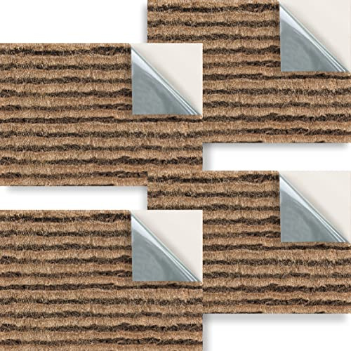 Stick & Go Repositionable Self Adhesive Dolls House Wallpaper 1:24 Scale (Set of 4 Sheets) - Thatch Layered Brown - No. 195