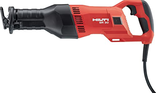 Hilti 2228929 Sierra de sable SR 30 220V (1400W, Corte de madera y metales y demolición de metales pesados, con módulo de extracción de polvo, peso 4.8 kg, incluye maletín)
