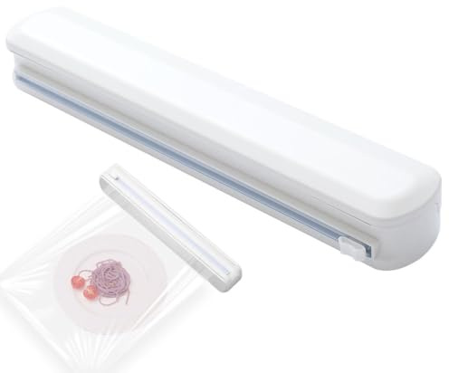 Frischhaltefolienspender mit Schneider,Frischhaltefolie Abroller,Abroller und Spender für Alufolie Und Frischhaltefolie,auch für Zinnfolie, Backpapier（M）
