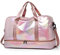 ZIOSINM Borsone Palestra Grande con Scomparto per Scarpe, 40L Borsone da Viaggio Donna Impermeabile Elegante, Borsa Palestra Borsone Piscina con Scomparto Umido (Rosa)