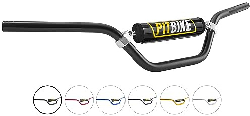 Handlebars 7/8 Inch for Motorcycle,RUTU Upgraded Universal Dirt Bike Handle Bar with Crossbar Pad Mid-Rise Mini Bike Pit Bike Handlebar for Motocross ATV Quad - Black