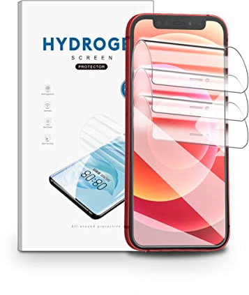 nvskvd Schutzfolie für iPhone 12 Mini, 3 Stück Hydrogel Folie Klar HD Weich TPU Displayschutzfolie Fingerabdruck-ID Unterstützen