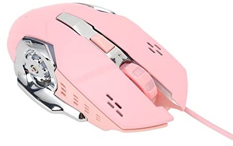 Souris de Jeu Filaire RVB, RGB Breath rétroéclairé 6 Boutons Souris Ergonomique Silencieuse avec Mode 4 Couleurs jusqu'à 3600 DPI pour Les Joueurs PC Windows (Rose)