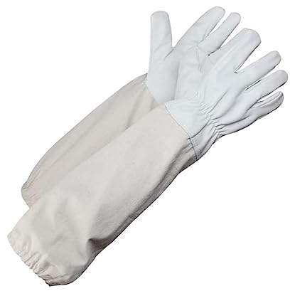 LATRAT 1 Paar Imkerhandschuhe, Ärmelbündchen belüftet Ärmel Universal Modell Imker Handschuhe Leder Bee Tools, perfekt für den Imker Anfänger, 50cm