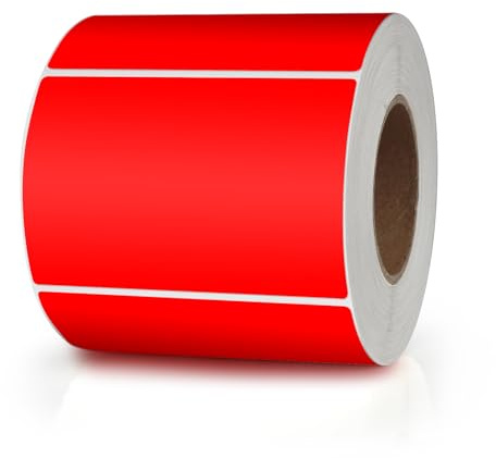 Meitaat röd rektangulär dekal 76 x 50 mm färgkodning självhäftande etiketter flyttbar rulle avtagbar 500 stycken