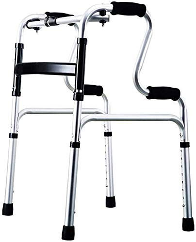 SnamicE Andador de Movilidad Andador de Aluminio liviano, Plegable con Asiento, Andador de Ayuda para la Movilidad con pasamanos para Inodoro, el Regalo más Adecuado,Gray