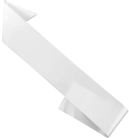 Prasacco Weiße Satin Schärpe 154 x 9,5 cm - Reinweiße Deko Schärpe für Damen DIY - Junggesellenabschiede, Hochzeiten, Geburtstage, Abschlussfeiern