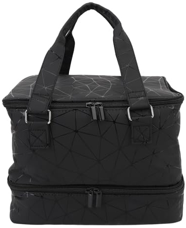 Borsa Organizer per Smalti, Custodia in Pelle a Doppio Strato per 42 Kit di Bottiglie Divisori Regolabili Strumenti Artistici Rimovibili Borsa da Viaggio Resistente All'acqua