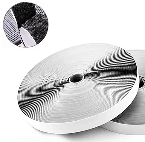 Klettband Selbstklebend, 5m x 16mm Klettverschluss Selbstklebend Extra Stark, Klebepad Flauschband Und Hakenband Für Befestigung, Organisation Und Aufbewahrung (Schwarz)