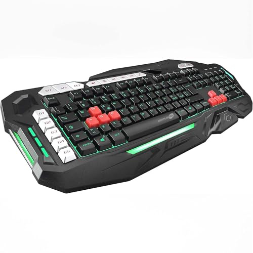 SIMPLETEK - RGB Colorful Multimedia Membrane Gaming Keyboard USB Wired PC with Switch Orange 7 Colours