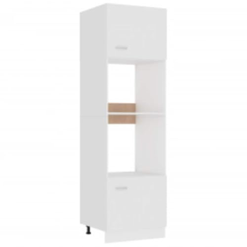 vidaXL Mikrowellenumbauschrank Lyon Weiß 60x57x207 cm Holzwerkstoff