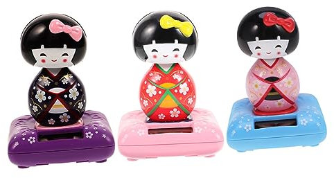 BESTonZON 3stücke Teiliges Shaking Kimono Puppen Deko Für Auto Japanische Traditionelle Figurinen Für Wohnraum Büro Und Garten Deko