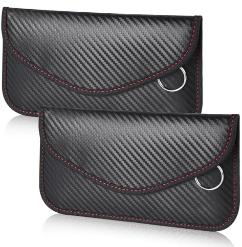 Bubuny Fara Day Bag for Key Fob, 2 Pack Car Key Signal Blocker Pouch, Keyless Entry Case Car Protector, RFID Anti-Theft Signal Blocking Pouch Large for Car Keys and Phones