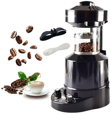 Electric Coffee Roaster, 2100W Full‑automatic Household Coffee Bean Roaster Machine, Professional Air Roasting Machine with Timing, Adjustable Temperature 100-250℃, Cold/Hot Air Adjustmen