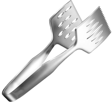 Ceprznvey Pinze per griglia in acciaio, pinze da portata per barbecue all'aperto, da cucina resistenti al calore, gadget da cucina per bistecca pesce ristorante buffet servire barbecue