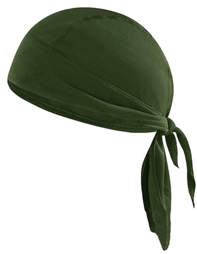 HDOYTXXM Casco absorbente de sudor Liner Refrigeración Pañuelo de Cabeza Transpirable Ciclismo Sombrero para Hombres Accesorios Deportivos Hombres Gorra Bandana Deportiva Con Correa Ajustable, verde