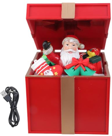 Cajas de música iluminadas de Navidad integradas en villancicos, construcción de PC, dos fuentes de alimentación para dormitorio, oficina, decoración familiar de fiesta de Navidad
